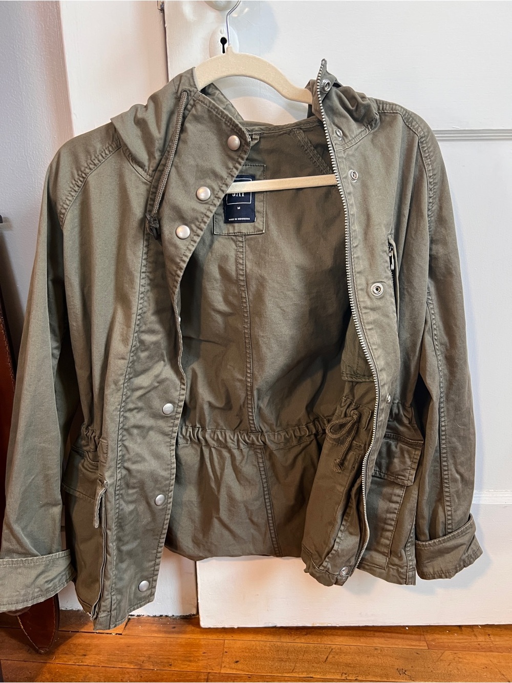 GAP Olive Green Hooded Utility Jacket